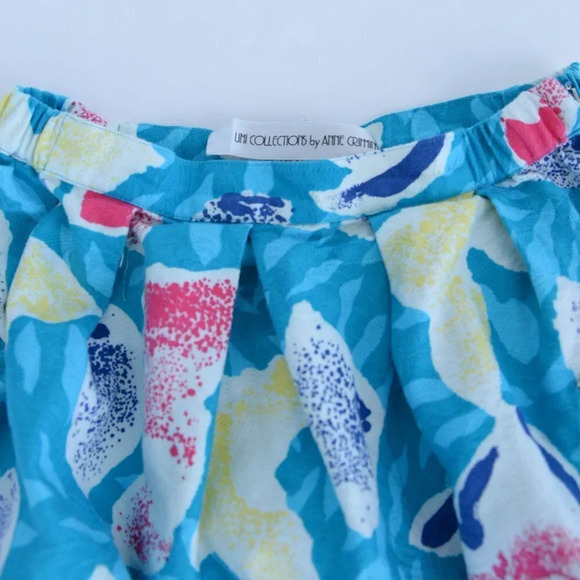 Vintage UMI Collections by Anne Crimmins  Teal Blouse & Midi Skirt Set Size 4 - Picture 14 of 15